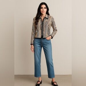 Vintage 1990’s Giancarlo Ferrari Tribal Print Full Zip Jacket Size 4